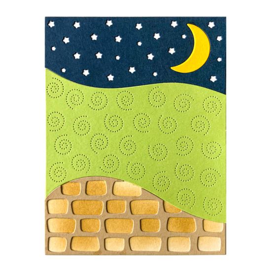 Moon & Stars Tri-Background Die
