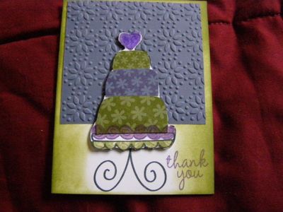 A wedding thank you card for a friend.
