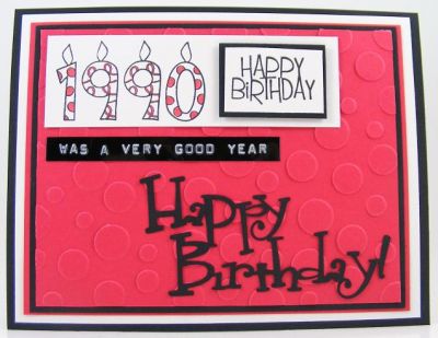Good Year Birthday Card
This card features numbers4cake clear stamp set.  The embossing folder is by Sizzix.  The diecut words were cut with the Sizzix eClips.
Keywords: numbers4cake