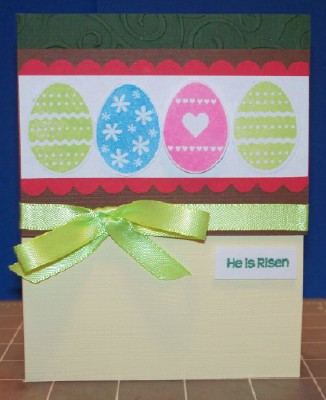 Easter card #2
This is a store bought ready made card that I altered.  
Keywords: Easter