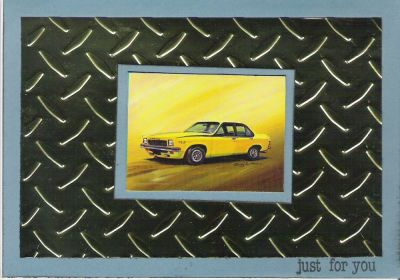 holden card  just for you
a card for the aussie male a classic holden on checker plate
