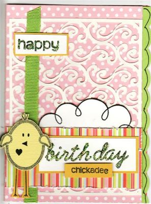 Happy Birthday Chickadee
I used both the Eggs4Easter and HappyBday2You sets for this card.  I am loving these stamps! 
Keywords: Eggs4Easter HappyBday2You