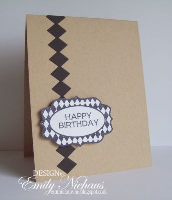 *Harlequin Happy Birthday
I used the chevron die, to create the black diamond pattern in the background to match the label!  The label is made using the labels4cutting set.

TFL!
