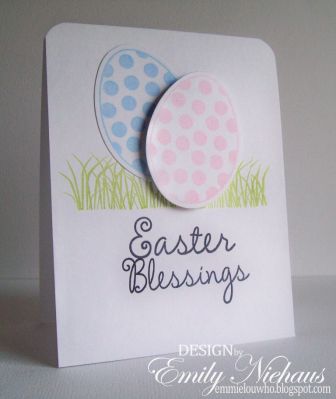 *Easter Blessings
I used Stephanie's new egg dies along with the eggs4Easter set and the eggs2hunt set.  I used her inks in Sky, Bubblegum and Licorice.

TFL!

http://emmielouwho.blogspot.com/
Keywords: eggs2hunt eggs4Easter
