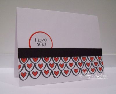 i love you
For this card I used the largest scallop border to decorate the largest section of cake. I simply stamped it repeatedly in a line and then off set it as I moved down. I used the largest heart from this set and then colored it in with a red copic marker.
The sentiment is from the banners4all set.

TFL!

http://emmielouwho.blogspot.com/
Keywords: cake2build love banners4all