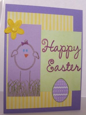 Easter Card 1
I finally used the chick stamp.  It is so cute!!!
Keywords: eggs4EAster