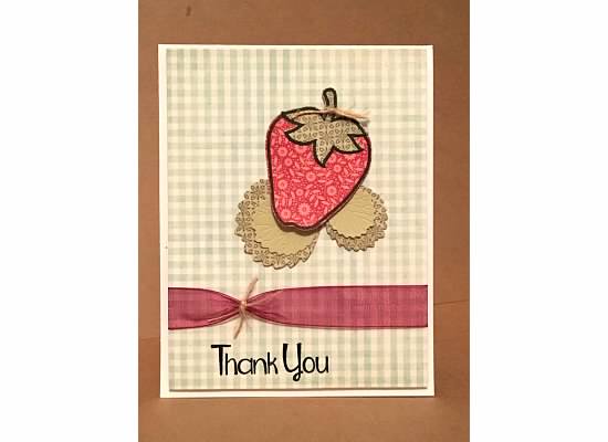 Strawberry Thank You #1
Keywords: strawberries2stamp, strawberry club die set, licorice ink, strawberry
