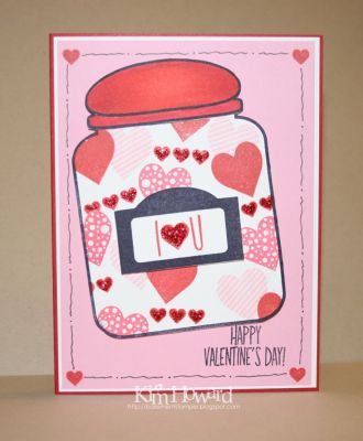 I Love U
I did a bunch of masking on this card and added lots of stickles.  The insides are from the love2hug set and I doodled my border on the card.
Keywords: jar4candy love2hug