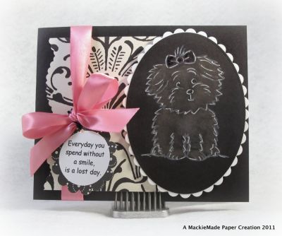 Smile
I made this card using the Black Magic technique. Isn't Cookie precious???
Keywords: birthday4cookie