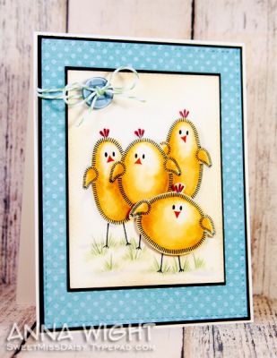 Four Chicks
With the open belly of the chick stamp, why not play with his shape!?! What FUN!
Keywords: Anna Wight, Chick, Spring, Easter, Happy
