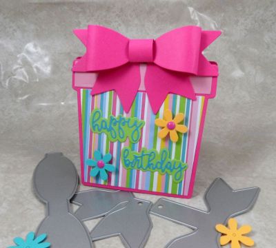 Big Bow Present Card
Keywords: present gold it extra large bow dies words4jars dies