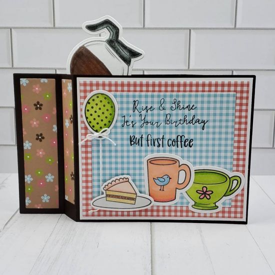 Rise and shine 
Coffee2stamp.  SurpriseWiperCard. Cake2stamp. Balloons2stampand cut. Card kit stamp
