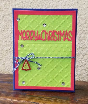 *merry christmas
sizzix drop in card fronts. dots border embossing folder. playful embossing folder. 
