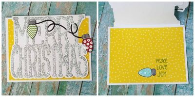 Merry Christmas
Merry Christmas drop in card die set. Sizzix mini Christmas lights stamp/die set. TSOL inks. TSOL paper
