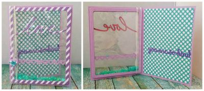 *shaker
sizzix drop in script. sizzix butterflies embossing folder. papers and sequins tsol.

