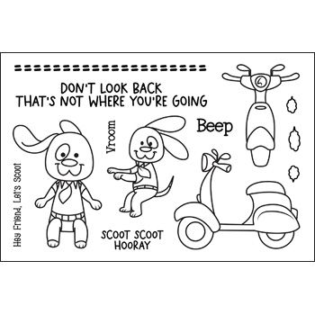 Scooter Dogs Stamps
