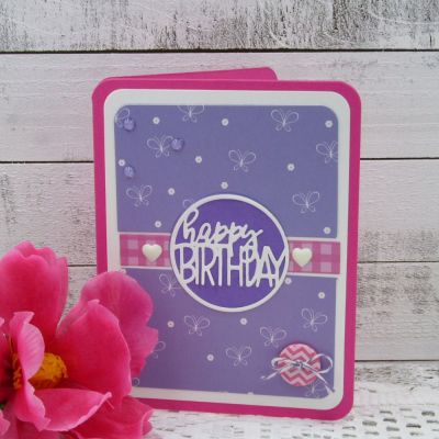 Happy Birthday
Sizzix Card, Rounded Corners w/ Circle Drop-ins, TSOL papers
