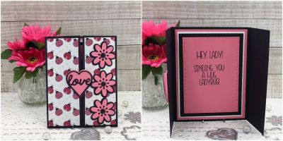 Love Bug
Gatefold A2 Card Die, Ladybug Pudgie (sentiment),  TSOL papers and inks
