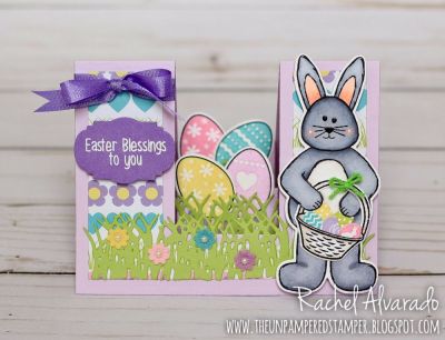 Easter Blessings to you
Bunnyfriend4bear, Bunnyfriend4bear Dies, Grass Die, Mini Flower Dies, Bunny4Easter, Egg Dies, Sizzix Friends Forever Step-up Card Die Set, "Blessings" Collection Patterned Paper
