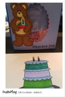 Cake shaker card
Birthday card for toddler using bear2stamp and cake2stamp
Keywords: Cake, bear, shaker