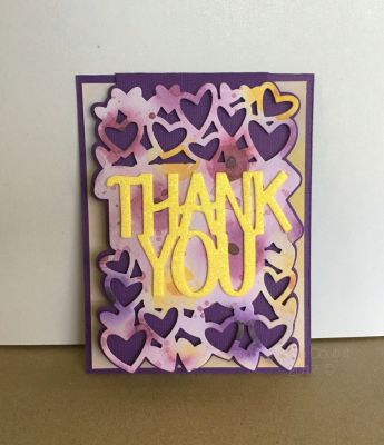 Purple & Yellow Watercolor Thank You Card
