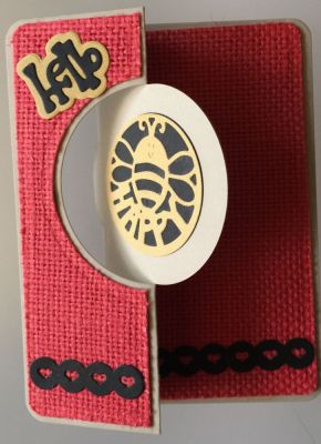 Happy hello 
I used the mini flip-it and the bee from a different set. The panels are burlap. 
