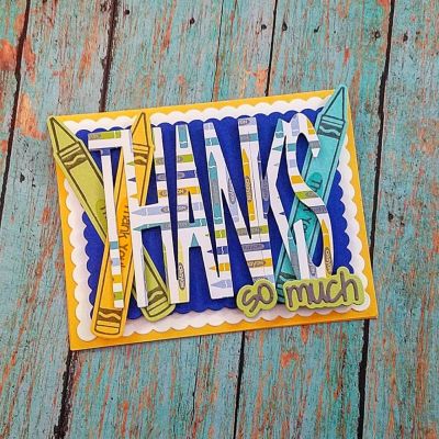 Keywords: Sizzix Mini Card, Thanks Sentiment Set