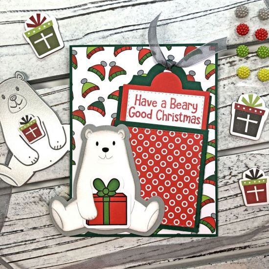 Have a Beary Good Christmas
Keywords: polarbear2stamp tag holder dies