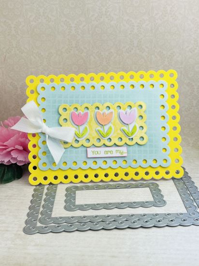 5 x 7 Eyelet Scalloped Rectangles Die set
