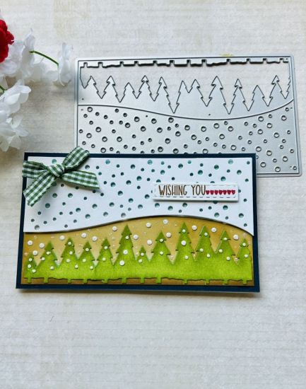 Winter Scene Mini Slimline  Double Background Die
