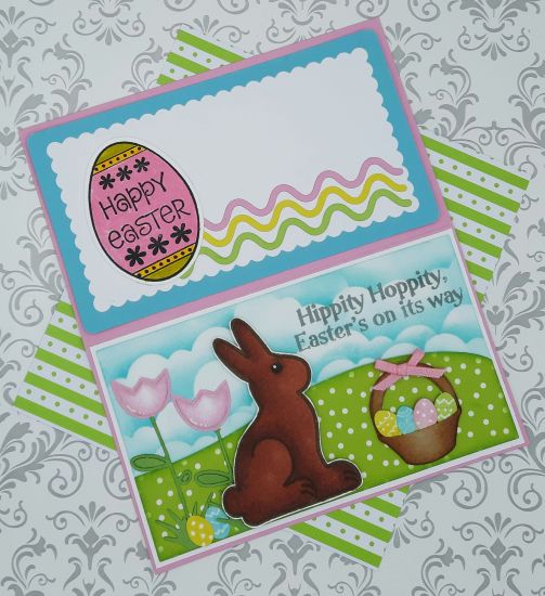 Basic Mini Slimline Double background die
Keywords: Tulip basket eggs clouds bunny