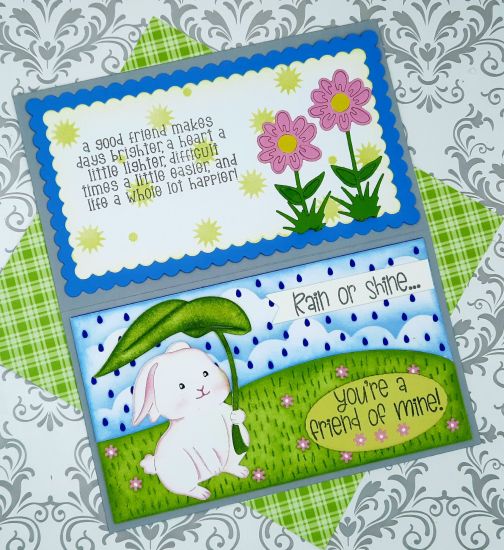 Spring Mini Slimlune background die
Keywords: Bunny umbrella rain sunshine flowers friends