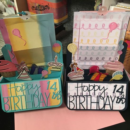 Box die and Pocket slider together. Twins Birthday
Keywords: Twins birthday cards PocketSliderDies