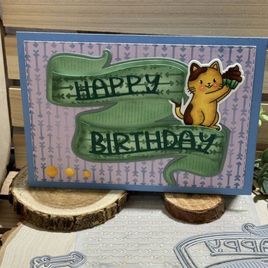Keywords: birthday cats cupcake stencil