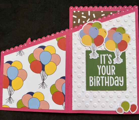 z-fold birthday cake 
z-fold card and some balloon stickers for a birthday card
Keywords: birthday z-fold pieceofcake2stamp ZFoldCard