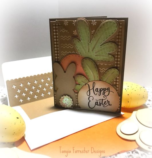 Hoppy Easter Bunny with carrot card
