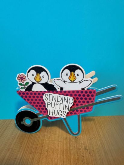 Wheelbarrow fold it, Puffins Hugs
Keywords: Wheelbarrow fold it, stencils, Puffins