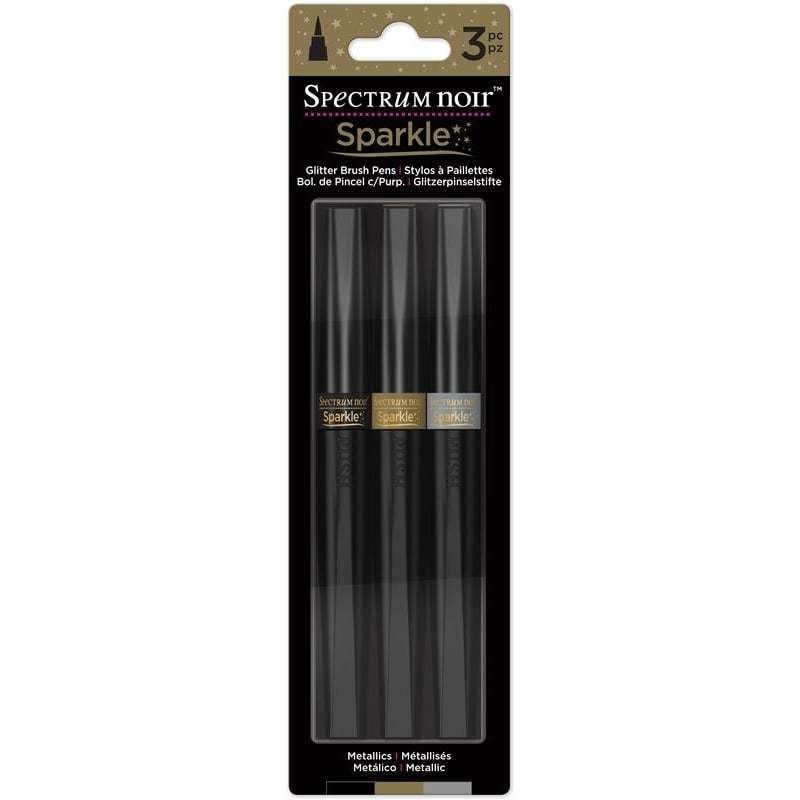 Spectrum Noir-Sparkle Glitter alcool Marker Pen Set-Metallic 3pk 