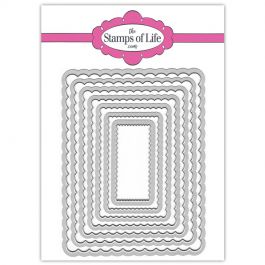 Frame Metal Cutting Dies Nesting Die Scallop Stitched Rectangle Circle Stencil 