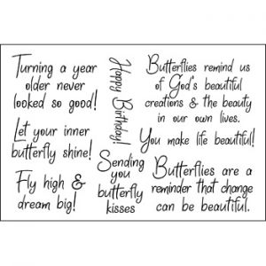 Butterfly Phrases Clear Stamp Set