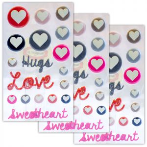 Delightful Circle Heart Puffy Stickers (3 Packs)