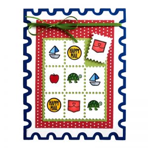 Postage Stamp A2 Shaped Card Fold-it Die Set
