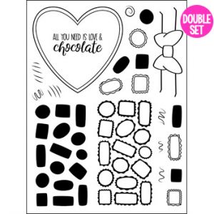 heartchocolates2stamp Clear Stamp  DOUBLE SET