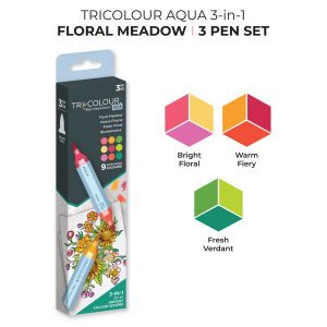 Spectrum Noir TriColour Aqua Floral Meadow Pen Set