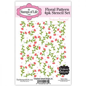 Floral Pattern 4 Pack Stencils