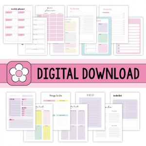 3 Weekly Planners & 12 To Do Lists DIGITAL DOWNLOAD