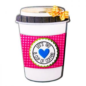 Coffee Cup A2 Shaped Card Fold-it Die Set