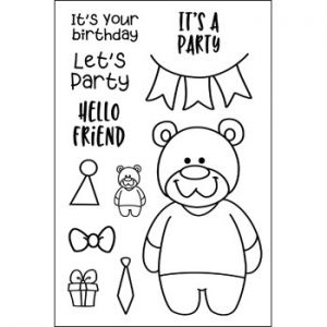 partybear2stamp Clear Stamp Set